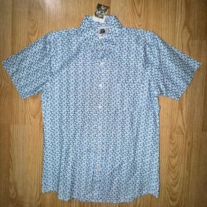 Kennington LTD California Short Sleeve Small Button Up Blue